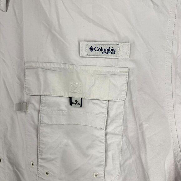 Columbia PFG Fishing Gear Light Gray Short Sleeved Nylon Shirt Mens Size 2X - Picture 4 of 10